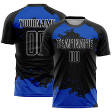 Загрузить изображение в средство просмотра галереи, Custom Black Thunder Blue-White Abstract Fragment Art Sublimation Soccer Uniform Jersey
