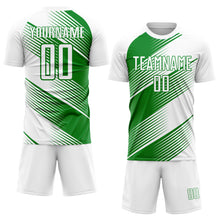 Загрузить изображение в средство просмотра галереи, Custom White Grass Green Line Sublimation Soccer Uniform Jersey
