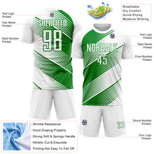 Загрузить изображение в средство просмотра галереи, Custom White Grass Green Line Sublimation Soccer Uniform Jersey
