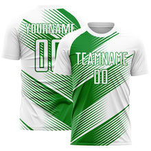 Загрузить изображение в средство просмотра галереи, Custom White Grass Green Line Sublimation Soccer Uniform Jersey
