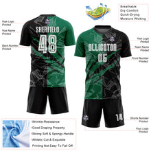 Load image into Gallery viewer, Custom Graffiti Pattern Black-Kelly Green Scratch Sublimation Soccer Uniform Jersey
