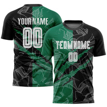 Load image into Gallery viewer, Custom Graffiti Pattern Black-Kelly Green Scratch Sublimation Soccer Uniform Jersey
