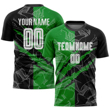 Charger l&#39;image dans la galerie, Custom Graffiti Pattern Black-Grass Green Scratch Sublimation Soccer Uniform Jersey
