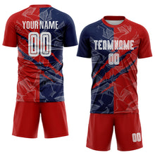 Charger l&#39;image dans la galerie, Custom Graffiti Pattern Red-Navy USA Scratch Sublimation Soccer Uniform Jersey
