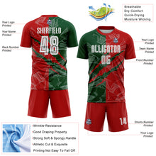 Charger l&#39;image dans la galerie, Custom Graffiti Pattern Red-Green Scratch Sublimation Soccer Uniform Jersey
