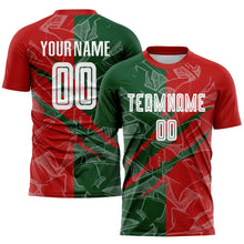 Charger l&#39;image dans la galerie, Custom Graffiti Pattern Red-Green Scratch Sublimation Soccer Uniform Jersey
