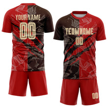 Load image into Gallery viewer, Custom Graffiti Pattern City Cream Red-Brown Scratch Sublimation Soccer Uniform Jersey
