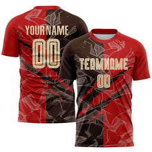 Load image into Gallery viewer, Custom Graffiti Pattern City Cream Red-Brown Scratch Sublimation Soccer Uniform Jersey
