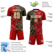 Load image into Gallery viewer, Custom Graffiti Pattern City Cream Red-Olive Scratch Sublimation Soccer Uniform Jersey
