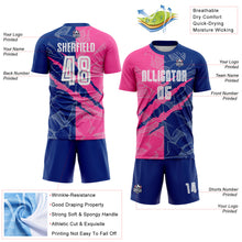 Charger l&#39;image dans la galerie, Custom Graffiti Pattern Pink-Royal Scratch Sublimation Soccer Uniform Jersey
