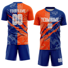 Charger l&#39;image dans la galerie, Custom Graffiti Pattern Royal-Orange Scratch Sublimation Soccer Uniform Jersey
