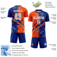 Charger l&#39;image dans la galerie, Custom Graffiti Pattern Royal-Orange Scratch Sublimation Soccer Uniform Jersey
