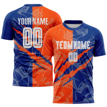 Charger l&#39;image dans la galerie, Custom Graffiti Pattern Royal-Orange Scratch Sublimation Soccer Uniform Jersey
