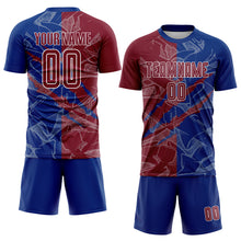 Charger l&#39;image dans la galerie, Custom Graffiti Pattern Crimson-Royal Scratch Sublimation Soccer Uniform Jersey
