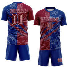 Charger l&#39;image dans la galerie, Custom Graffiti Pattern Maroon-Royal Scratch Sublimation Soccer Uniform Jersey
