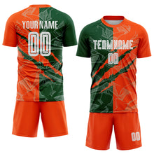 Charger l&#39;image dans la galerie, Custom Graffiti Pattern Green-Orange Scratch Sublimation Soccer Uniform Jersey
