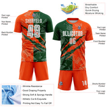 Charger l&#39;image dans la galerie, Custom Graffiti Pattern Green-Orange Scratch Sublimation Soccer Uniform Jersey
