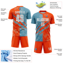 Charger l&#39;image dans la galerie, Custom Graffiti Pattern Shadow Blue-Orange Scratch Sublimation Soccer Uniform Jersey
