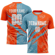 Charger l&#39;image dans la galerie, Custom Graffiti Pattern Shadow Blue-Orange Scratch Sublimation Soccer Uniform Jersey
