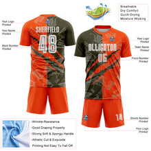 Charger l&#39;image dans la galerie, Custom Graffiti Pattern Olive-Orange Scratch Sublimation Soccer Uniform Jersey
