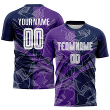 Charger l&#39;image dans la galerie, Custom Graffiti Pattern Purple-Navy Scratch Sublimation Soccer Uniform Jersey
