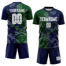 Charger l&#39;image dans la galerie, Custom Graffiti Pattern Green-Navy Scratch Sublimation Soccer Uniform Jersey
