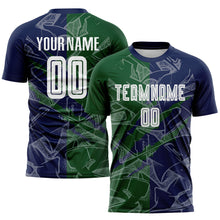 Charger l&#39;image dans la galerie, Custom Graffiti Pattern Green-Navy Scratch Sublimation Soccer Uniform Jersey
