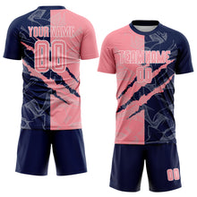 Charger l&#39;image dans la galerie, Custom Graffiti Pattern Medium Pink-Navy Scratch Sublimation Soccer Uniform Jersey
