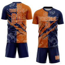 Charger l&#39;image dans la galerie, Custom Graffiti Pattern Texas Orange-Navy Scratch Sublimation Soccer Uniform Jersey
