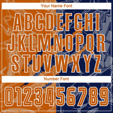 Charger l&#39;image dans la galerie, Custom Graffiti Pattern Texas Orange-Navy Scratch Sublimation Soccer Uniform Jersey
