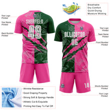 Load image into Gallery viewer, Custom Graffiti Pattern Green-Pink Scratch Sublimation Soccer Uniform Jersey
