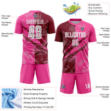 Charger l&#39;image dans la galerie, Custom Graffiti Pattern Crimson-Pink Scratch Sublimation Soccer Uniform Jersey
