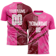 Charger l&#39;image dans la galerie, Custom Graffiti Pattern Crimson-Pink Scratch Sublimation Soccer Uniform Jersey
