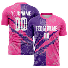 Load image into Gallery viewer, Custom Graffiti Pattern Purple-Pink Scratch Sublimation Soccer Uniform Jersey
