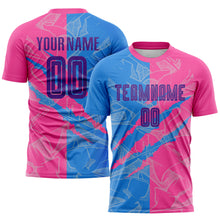 Load image into Gallery viewer, Custom Graffiti Pattern Purple Powder Blue-Pink Scratch Sublimation Soccer Uniform Jersey
