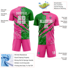 Load image into Gallery viewer, Custom Graffiti Pattern Grass Green-Pink Scratch Sublimation Soccer Uniform Jersey
