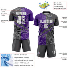 Load image into Gallery viewer, Custom Graffiti Pattern Steel Gray-Purple Scratch Sublimation Soccer Uniform Jersey
