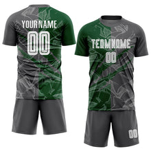 Charger l&#39;image dans la galerie, Custom Graffiti Pattern Steel Gray-Green Scratch Sublimation Soccer Uniform Jersey
