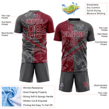 Load image into Gallery viewer, Custom Graffiti Pattern Crimson-Steel Gray Scratch Sublimation Soccer Uniform Jersey
