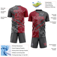 Load image into Gallery viewer, Custom Graffiti Pattern Cardinal-Steel Gray Scratch Sublimation Soccer Uniform Jersey
