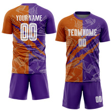 Charger l&#39;image dans la galerie, Custom Graffiti Pattern Texas Orange-Purple Scratch Sublimation Soccer Uniform Jersey
