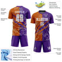 Charger l&#39;image dans la galerie, Custom Graffiti Pattern Texas Orange-Purple Scratch Sublimation Soccer Uniform Jersey
