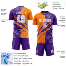 Charger l&#39;image dans la galerie, Custom Graffiti Pattern Bay Orange-Purple Scratch Sublimation Soccer Uniform Jersey
