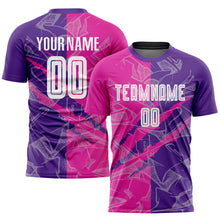 Load image into Gallery viewer, Custom Graffiti Pattern Deep Pink-Purple Scratch Sublimation Soccer Uniform Jersey
