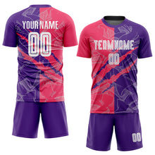 Load image into Gallery viewer, Custom Graffiti Pattern Neon Pink-Purple Scratch Sublimation Soccer Uniform Jersey
