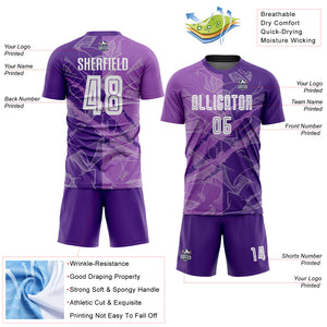 Custom Graffiti Pattern Medium Purple-Purple Scratch Sublimation Soccer Uniform Jersey