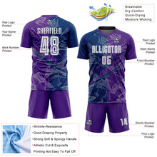 Charger l&#39;image dans la galerie, Custom Graffiti Pattern US Navy Blue-Purple Scratch Sublimation Soccer Uniform Jersey
