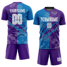 Charger l&#39;image dans la galerie, Custom Graffiti Pattern Blue-Purple Scratch Sublimation Soccer Uniform Jersey
