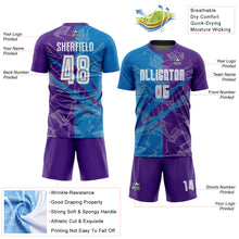 Charger l&#39;image dans la galerie, Custom Graffiti Pattern Blue-Purple Scratch Sublimation Soccer Uniform Jersey
