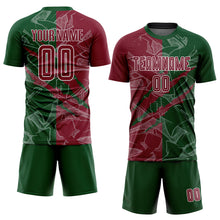 Charger l&#39;image dans la galerie, Custom Graffiti Pattern Crimson-Green Scratch Sublimation Soccer Uniform Jersey
